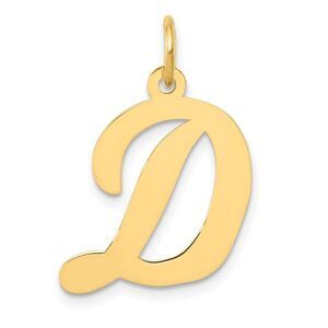 14k Yellow Gold Madison Collection LG Classic Script Initial D Pendant
